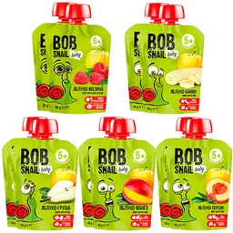Набір фруктового пюре Bob Snail з різними смаками 900 г (90 г x 10 шт.)