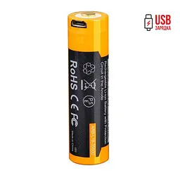 Акумулятор 18650 Fenix 3500 mAh Li-ion заряджання micro usb (ARB-L18-3500U) - мініатюра 2