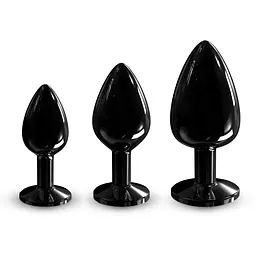 Металева анальна пробка з кристалом Dorcel Diamond Plug Black L - мініатюра 6
