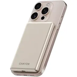 Батарея універсальна Canyon 5000mAh OnPower 505 slim Magsafe PD/20W Beige (CNS-CPB505BE) - мініатюра 6