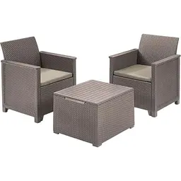 Комплект садових меблів Keter Emma balcony set стіл-скриня бежевий
