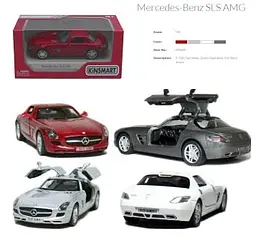 Металева інерційна легкова модель Mercedes-Benz SLS AMG 5", відкриваються двері (В асортименті) - мініатюра 3