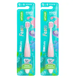 Дитяча зубна щітка Fesco Soft brush 2-12р. 2шт рожева