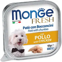 Вологий корм Monge Dog Fresh з куркою, 100 г