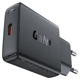 Мережевий зарядний пристрій Acefast A65 PD20W GaN single USB-C ultra-thin charger чорний - мініатюра 3