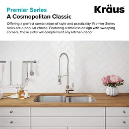 Подвійна кухонна мийка Kraus Premier KBU27, Нержавіюча сталь - мініатюра 9