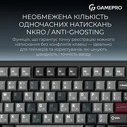 Клавіатура GamePro Asgard Yord Keychron Super Red Switch Wireless/Bluetooth/USB Black бездротова (MK266BK) - мініатюра 15