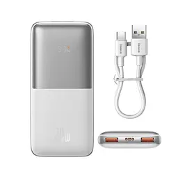 Зовнішній акумулятор Baseus Bipow Pro Digital Display 10000mAh (PPBD040202) білий - мініатюра 2