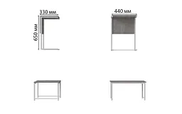 Стіл журнальний приставний Террі Комбо Ferrum-decor 345x662x440 Білий метал ДСП Бетон 16 мм (FRD-105149) - мініатюра 5