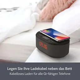 Будильник-радіоприймач I-box Dawn з бездротовим заряджанням Bluetooth динамік FM радіо приліжковий чорний - мініатюра 3