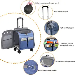 Візок-рюкзак для переноски собак і котів Voyager Pet LVGB2010 з телескопічною ручкою і 4-ма колесами - мініатюра 2