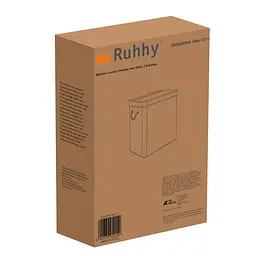 Кошик для білизни бамбуковий Ruhhy 24269 на 2 секції, 100 л — Натуральний бежевий - мініатюра 4