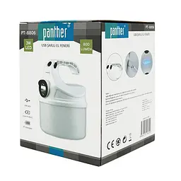 Ліхтарик для кемпінгу Panther PT-8806, 1+3 режими, корпус-пластик, ударостійкий, ip44, вбудований акум 6000mAh, USB кабель, White, BOX - мініатюра 3