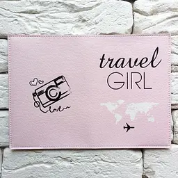 Обкладинка для паспорта Travel girl 4 (рожевий) - мініатюра 3