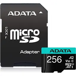 Карта пам'яті ADATA 256GB microSD class 10 UHS-I U3 V30 A2 Premier Pro SD 6.0 (AUSDX256GUI3V30SA2-RA1)