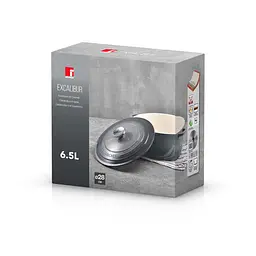 Каструля з кришкою Bergner Excalibur сіра 28 см 6,5 л (BG-36102-GY) - мініатюра 5
