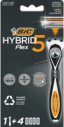 Станок для гоління Bic Flex 5 Hybrid з 4 змінними картриджами