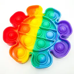 Сенсорна іграшка антистрес силіконова нескінченна пухирця поп іт UKC Pop It Fidget квітка веселка - мініатюра 1
