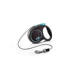 Рулетка Flexi Black Design для собак трос розмір XS 3 м синя