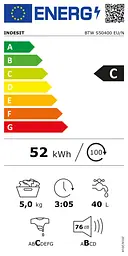 Indesit Пральна машина вертикальна, 5кг, 1000, C, 60см, дисплей, білий - мініатюра 9