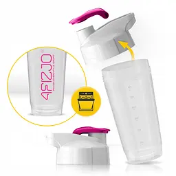 Шейкер спортивний 4FIZJO Ultra 700 мл White/Pink (P-5905973407069) - мініатюра 12