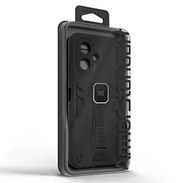 Чехол для Infinix Smart 10 4G, Proover, черный, с подставкой и магнитом, противоударный, ударопрочный, бронированный, панель-накладка, защита всего корпуса, термополиуретан (TPU) + поликарбонат (PC), ArmorStandart (ARM87167) - мініатюра 3
