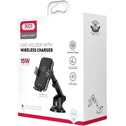 Автомобільний тримач XO WX027 (15W/Wireless Charger), Black - мініатюра 5