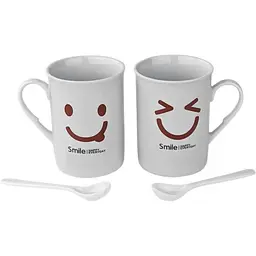 Набір з двох чашок і ложечок Smile