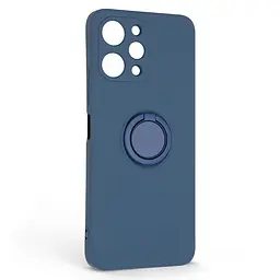 Силиконовый чехол для Xiaomi Redmi 12 4G, Icon Ring, синий, панель-накладка, с кольцом-подставкой на 360°, противоударный, возможность использования магнитных держателей, ArmorStandart (ARM68817)