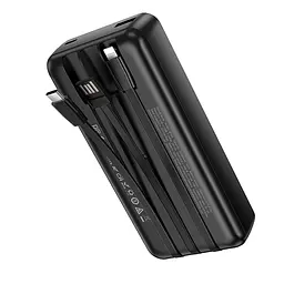 Зовнішній акумулятор BOROFONE BJ79A Clever power bank with 3 cables(20000mAh) Black - мініатюра 3