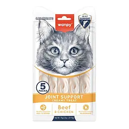 Функціональні ласощі для котів Wanpy Creamy Lickable Treat Joint Support для суглобів, 5 по 14г