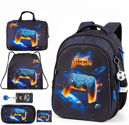Шкільний ортопедичний рюкзак 6 в 1 для хлопчика School Standard 38х30х18 см з Джойстиком для першокласника (SET 150-37)