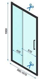 Душові двері Rea Rapid Slide 100 gold REA-K5611 - мініатюра 2
