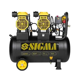 Компресор Sigma чотирициліндровий безмасляний 2.2кВт 1400об/хв 320л/хв 8бар 50л (7042551) - мініатюра 2
