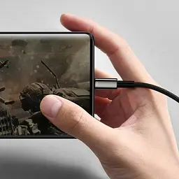Кабель Baseus Tungsten Gold Fast Charging Cable USB to Type-C 66W 1m CATWJ-B01 Black - мініатюра 6