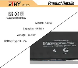 A1965 A1932 A2179 Заміна акумулятора для MacBook Air 13" A1932 (кінець 2018 2019 року) A2179 (початок 2020 року) - мініатюра 5