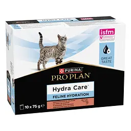 Уцінка. Набір вологий додатковий корм для дорослих котів Purina Pro Plan Hydra Care для збільшення споживання рідини з лососем 75 г х 10 шт.  - мініатюра 2