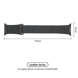 Ремінець ArmorStandart Leather Loop для Apple Watch 42 (Series 11-10)/41/40/38 Grey (ARM48654) - мініатюра 2
