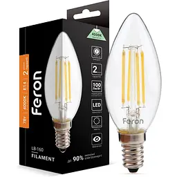 Світлодіодна лампа Feron LB-160 C37 230V 7W E14 4000K (40083)