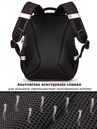 Ортопедичний рюкзак School Standard 3 в 1 з пеналом та мішком для хлопчика  475 гр 17,5 літрів Чорний з помаранчевим - мініатюра 8