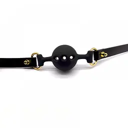 Кляп із силікону та італійської шкіри Breathable Small Ball Gag Upko - мініатюра 3