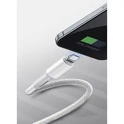Кабель Baseus High Density Braided Fast Charging Cable Type-C to Lightning PD 20W 2m CATLGD-A02 White - мініатюра 7