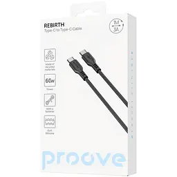 Кабель Proove Rebirth Type-C to Type-С 60W (1m) black - мініатюра 2