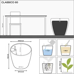 Вазон Lechuza Classico Premium 60 All-in-One сіро-коричневий (14565) - мініатюра 4