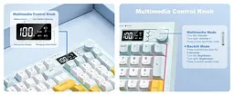 Клавіатура Onikuma ігрова мембранна G-80D бездротова з LED дисплеєм та RGB підсвіткою для ПК і ноутбука білий - мініатюра 9