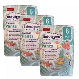 Дитячі підгузки-трусики Babydream Premium 6, (15+ кг), 54 шт