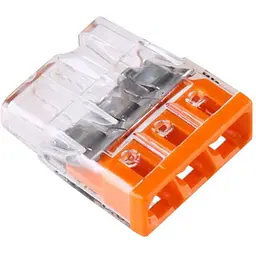 Клема Brille Wago Compact для розподільних коробок 3X2.5 прозора/помаранчева з пастою 2273-243