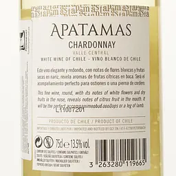 Вино Apatamas Chardonnay, біле, сухе, 0.75 л - мініатюра 3