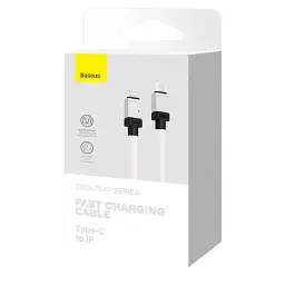 Кабель Baseus CoolPlay Series Fast Charging Cable Type-C to Lightning 20W 1m CAKW000002 White - мініатюра 5