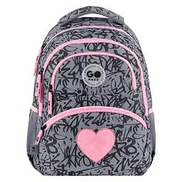 Рюкзак GoPack Education 175M-4 Fluffy Heart Сіро-рожевий (GO26-175M-4) - мініатюра 3
